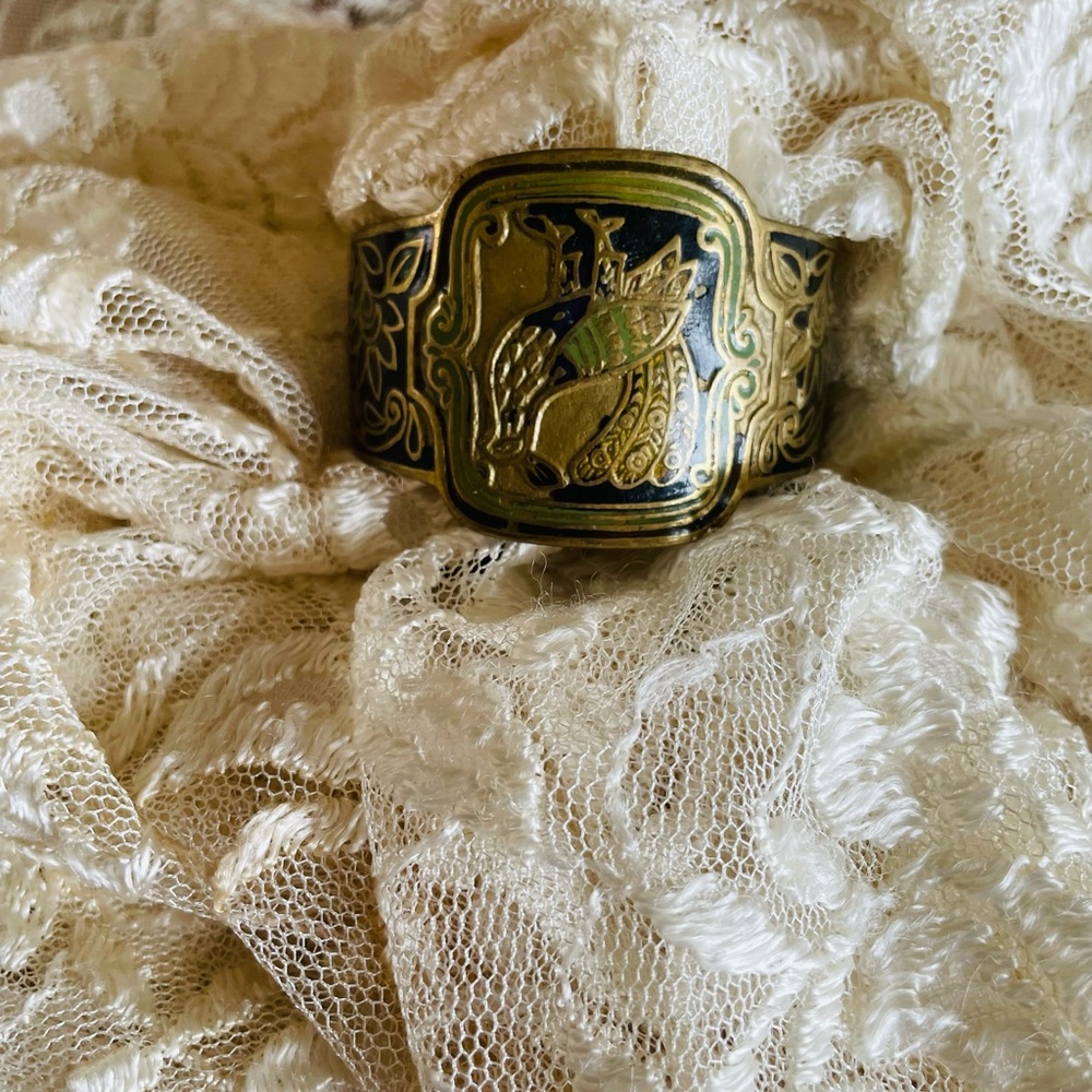 Vintage Decorative Metal Open Back Boho Cuff Bracelet 
6”-6 1/2” - Picture 2 of 5